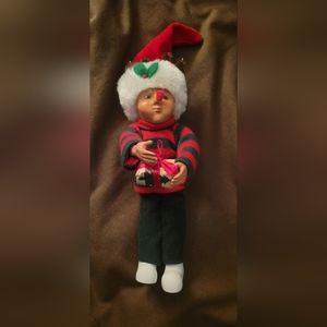 Byer Ltd. 2016 Rare Rudolph Antler Red Nose Caroling Boy